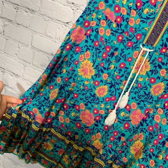 KYL Blue Floral Dress Size Medium - Picture 3 of 3